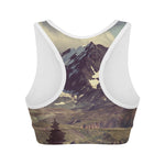 Denali Mountain Print Women's Sports Bra