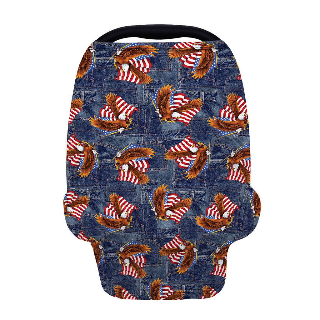Denim American Eagle Pattern Print Baby Seat Cover