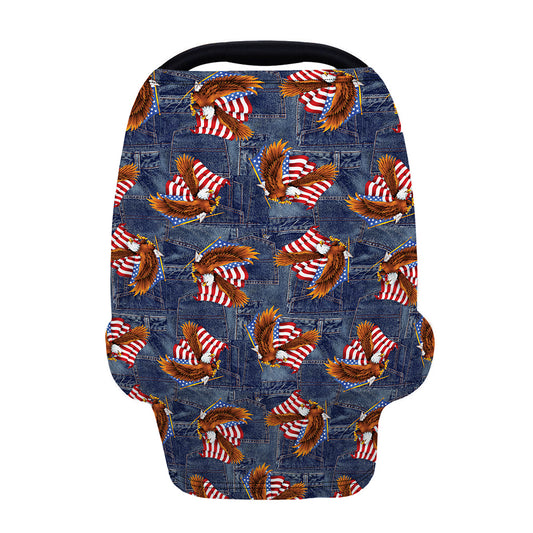 Denim American Eagle Pattern Print Baby Seat Cover