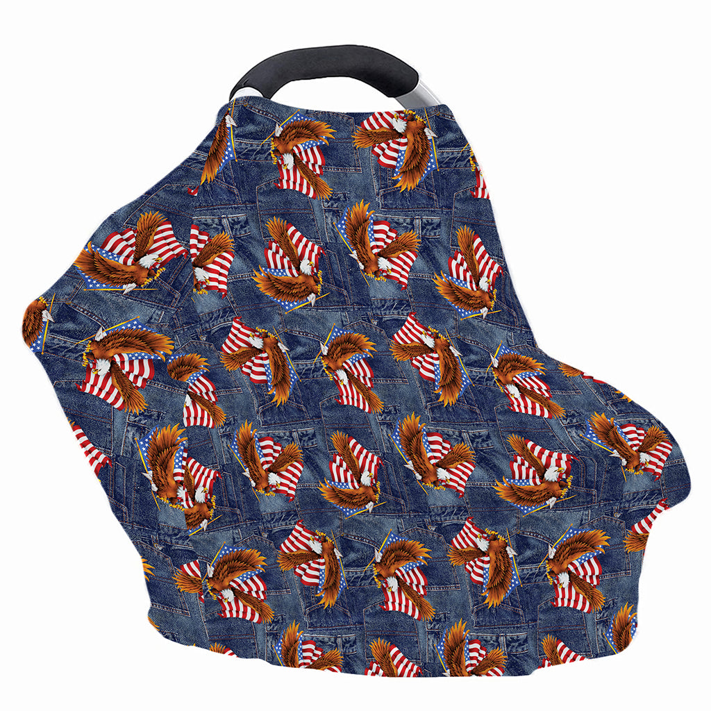 Denim American Eagle Pattern Print Baby Seat Cover