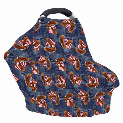 Denim American Eagle Pattern Print Baby Seat Cover