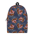 Denim American Eagle Pattern Print School Backpack