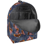 Denim American Eagle Pattern Print Backpack