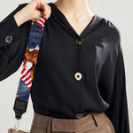 Denim American Eagle Pattern Print Bag Strap