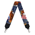 Denim American Eagle Pattern Print Bag Strap