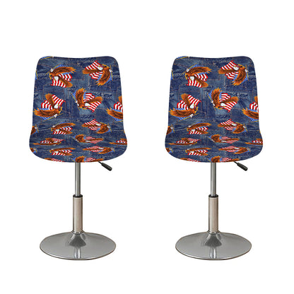 Denim American Eagle Pattern Print Bar Stool Covers