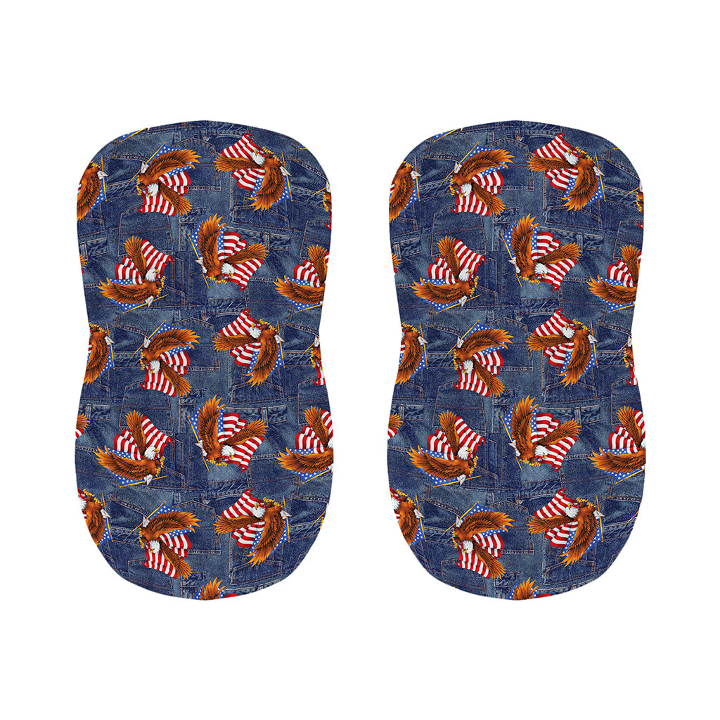 Denim American Eagle Pattern Print Bar Stool Covers