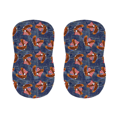 Denim American Eagle Pattern Print Bar Stool Covers