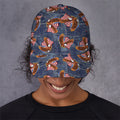 Denim American Eagle Pattern Print Baseball Cap