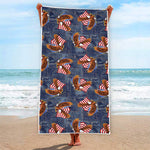 Denim American Eagle Pattern Print Beach Towel
