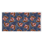 Denim American Eagle Pattern Print Beach Towel