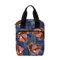 Denim American Eagle Pattern Print Bible Tote Bag