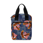 Denim American Eagle Pattern Print Bible Tote Bag