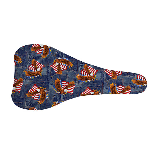 Denim American Eagle Pattern Print Bicycle Seat Cover