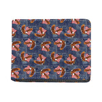Denim American Eagle Pattern Print Bifold Wallet