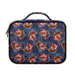 Denim American Eagle Pattern Print Briefcase Bible Bag