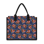 Denim American Eagle Pattern Print Canvas Tote Bag