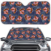 Denim American Eagle Pattern Print Car Windshield Sun Shade