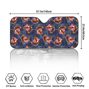 Denim American Eagle Pattern Print Car Windshield Sun Shade