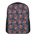 Denim American Eagle Pattern Print Casual Backpack
