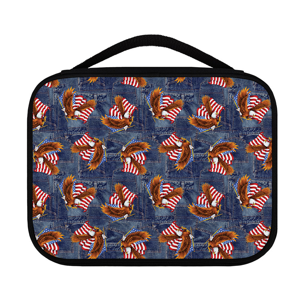 Denim American Eagle Pattern Print Classic Bible Case