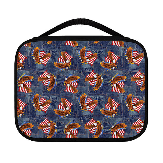 Denim American Eagle Pattern Print Classic Bible Case