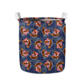 Denim American Eagle Pattern Print Collapsible Laundry Basket