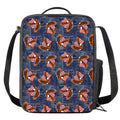 Denim American Eagle Pattern Print Crossbody Lunch Bag