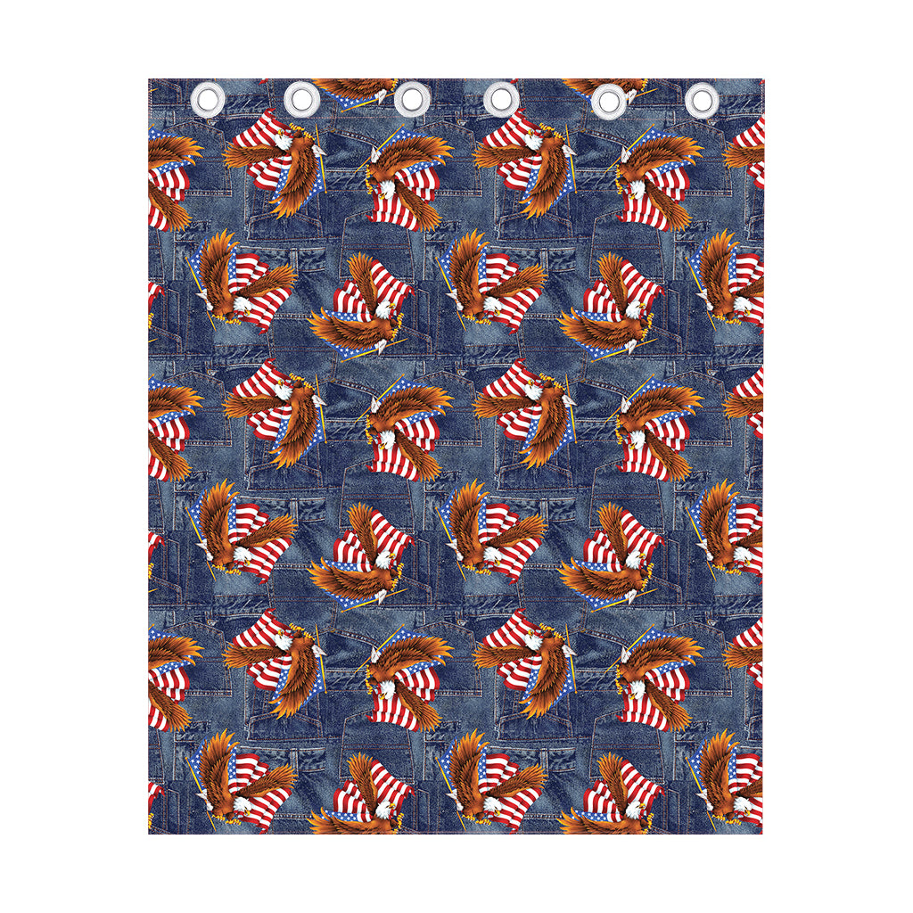 Denim American Eagle Pattern Print Curtain