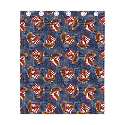 Denim American Eagle Pattern Print Curtain