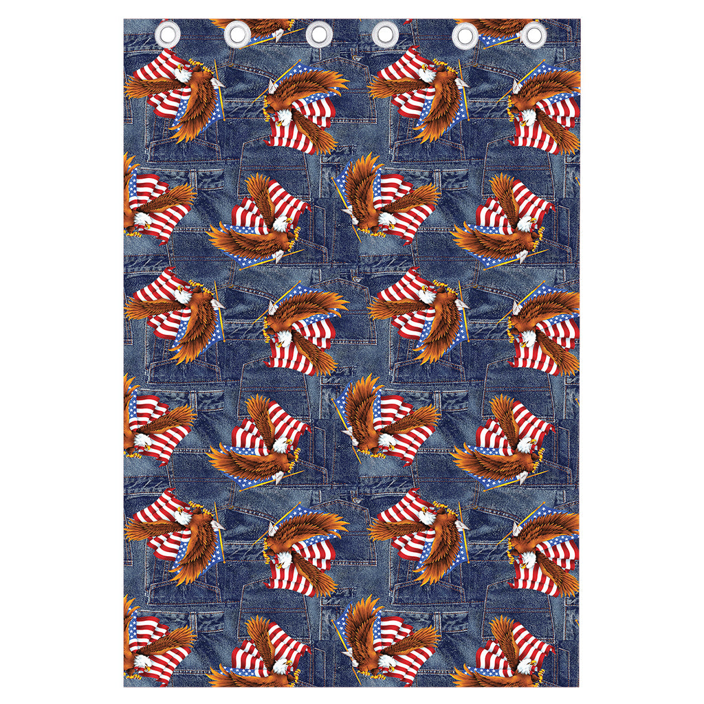Denim American Eagle Pattern Print Curtain