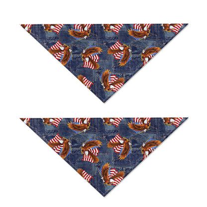 Denim American Eagle Pattern Print Dog Bandana