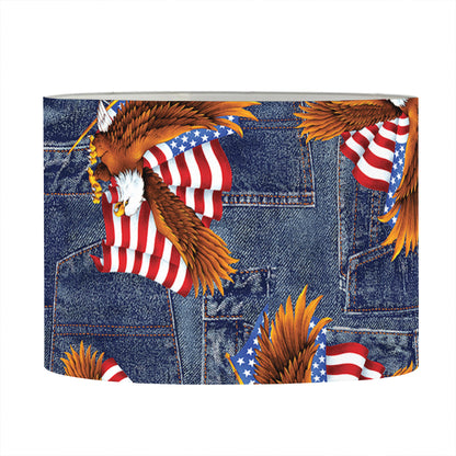 Denim American Eagle Pattern Print Drum Lamp Shade