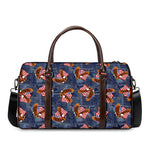 Denim American Eagle Pattern Print Duffle Bag