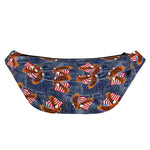 Denim American Eagle Pattern Print Fanny Pack