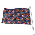 Denim American Eagle Pattern Print Flag
