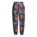 Denim American Eagle Pattern Print Fleece Lined Knit Pants