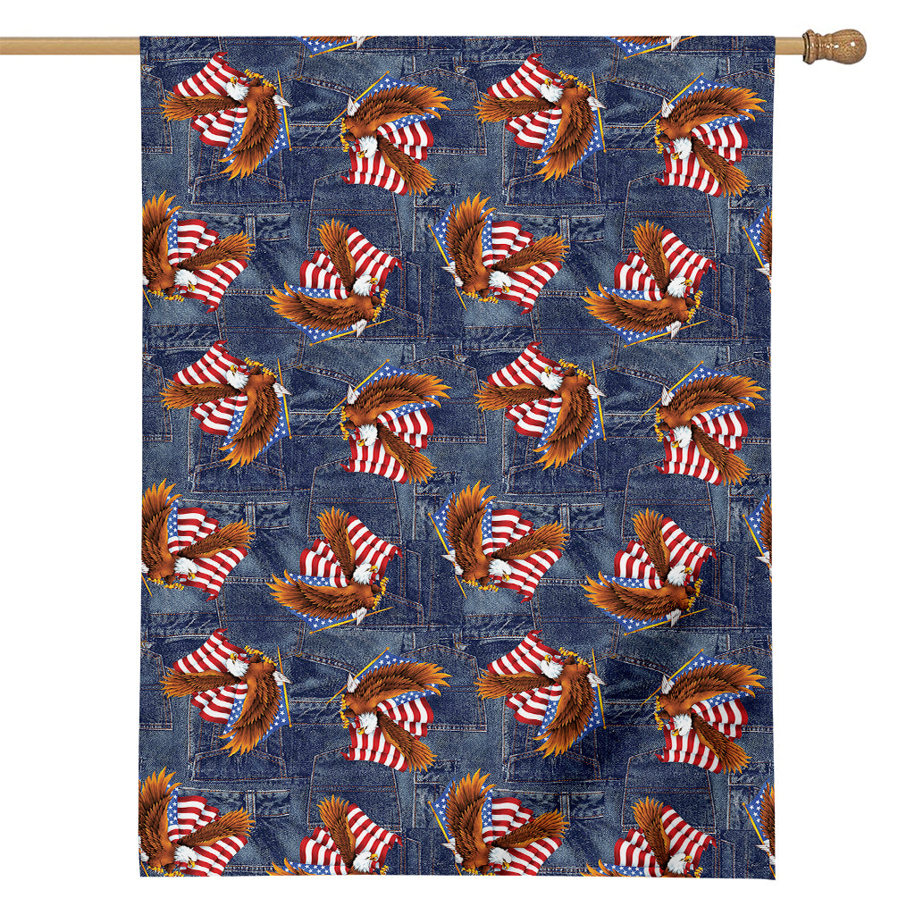 Denim American Eagle Pattern Print House Flag