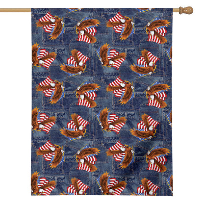 Denim American Eagle Pattern Print House Flag