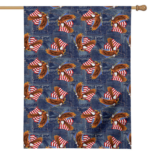 Denim American Eagle Pattern Print House Flag