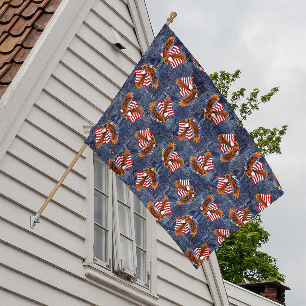 Denim American Eagle Pattern Print House Flag