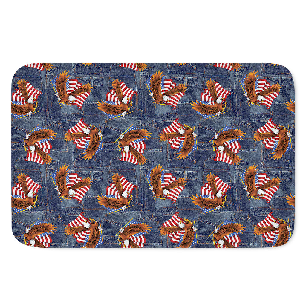 Denim American Eagle Pattern Print Indoor Door Mat