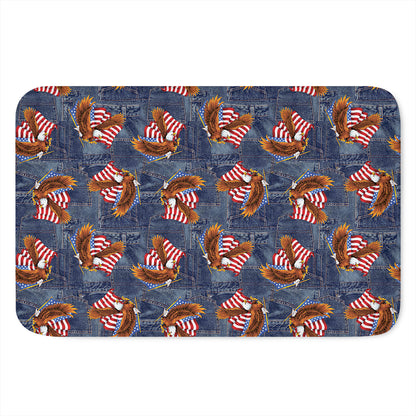 Denim American Eagle Pattern Print Indoor Door Mat