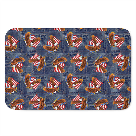 Denim American Eagle Pattern Print Indoor Door Mat