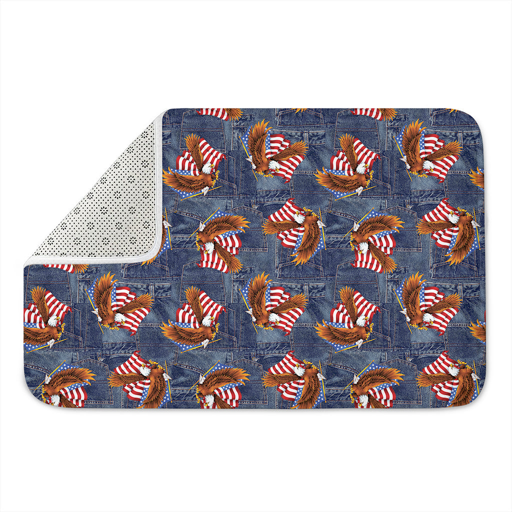 Denim American Eagle Pattern Print Indoor Door Mat