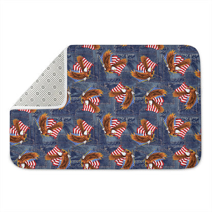 Denim American Eagle Pattern Print Indoor Door Mat