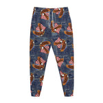 Denim American Eagle Pattern Print Jogger Pants