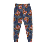Denim American Eagle Pattern Print Jogger Pants