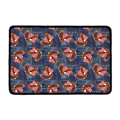 Denim American Eagle Pattern Print Kitchen Mat