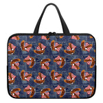 Denim American Eagle Pattern Print Laptop Sleeve With Handle